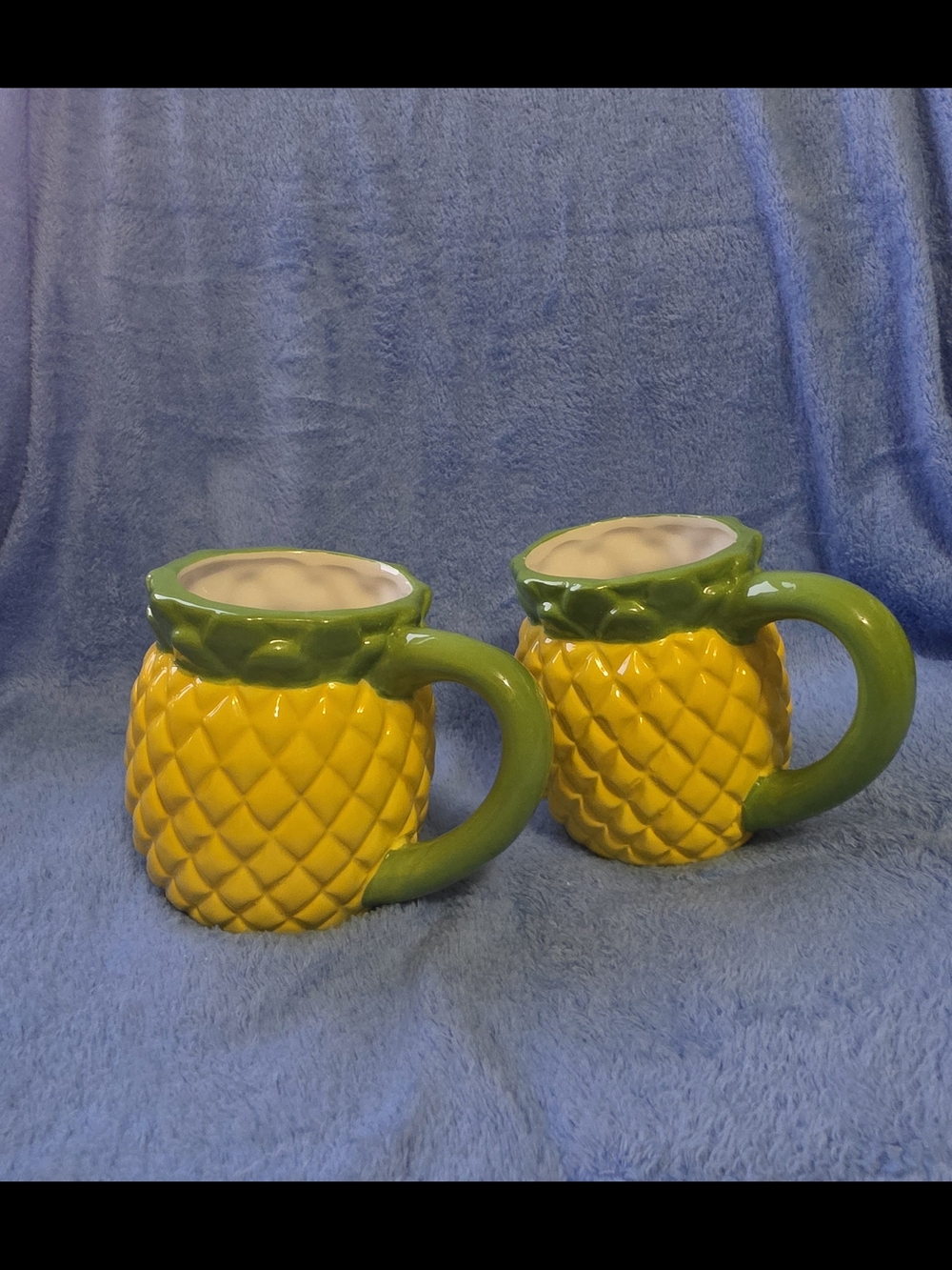 Smart Living Pineapple Ceramic Mugs in Yellow and Green - Set of 2